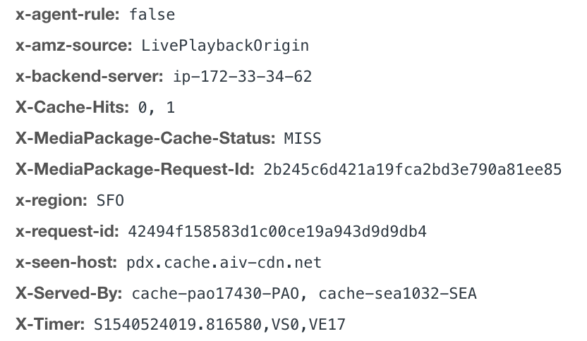 Image showing various HTTP headers and their values
