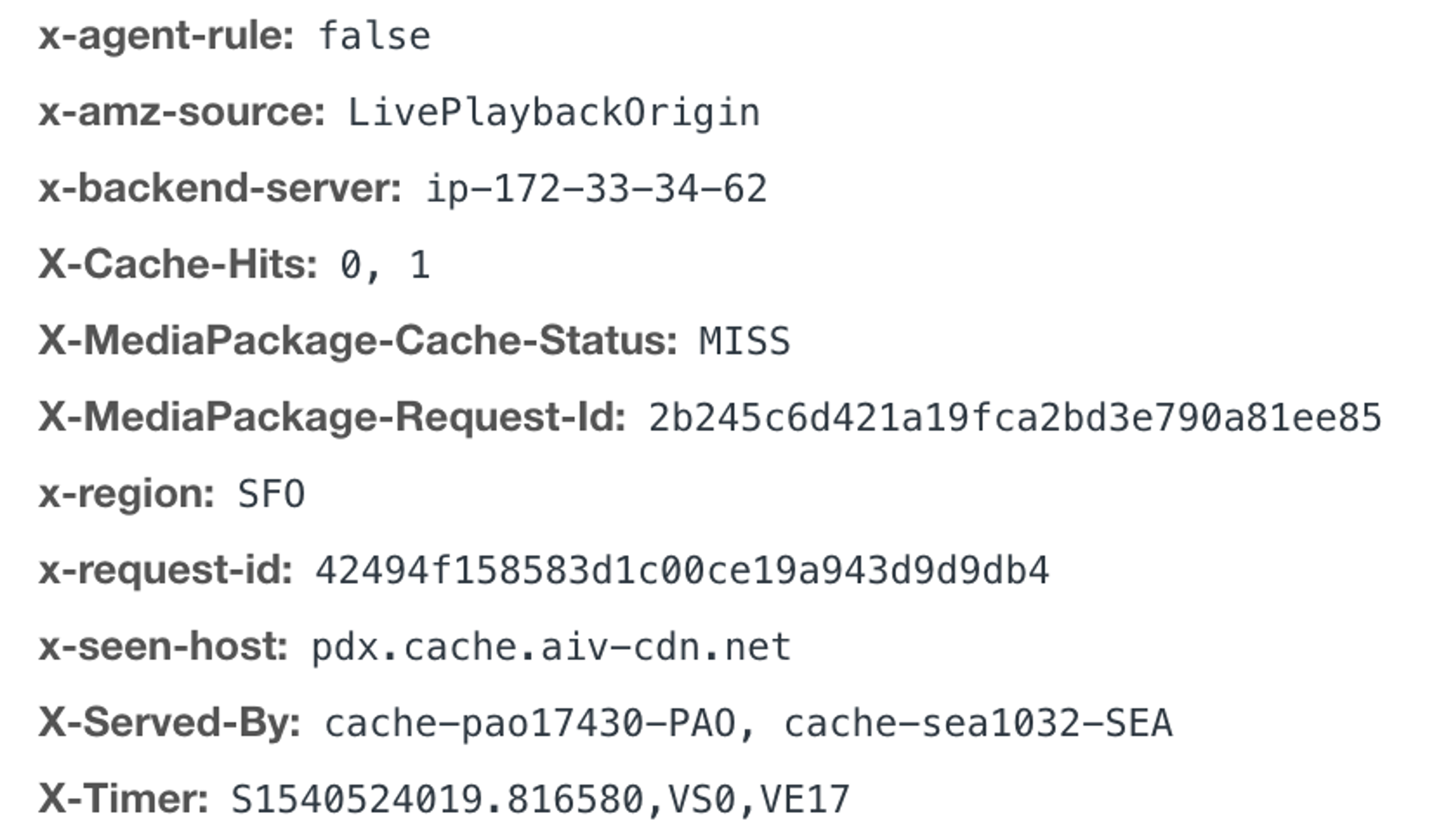 Image showing various HTTP headers and their values