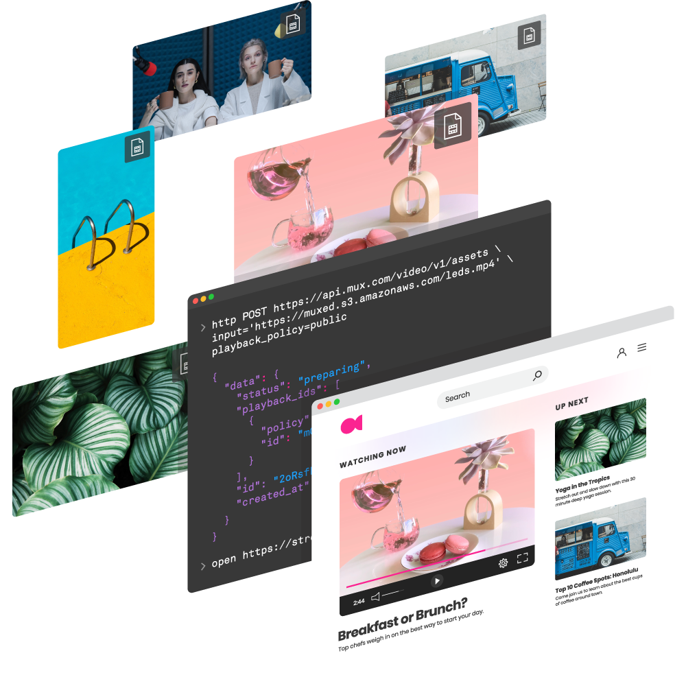 video experiences on screen with Mux's API