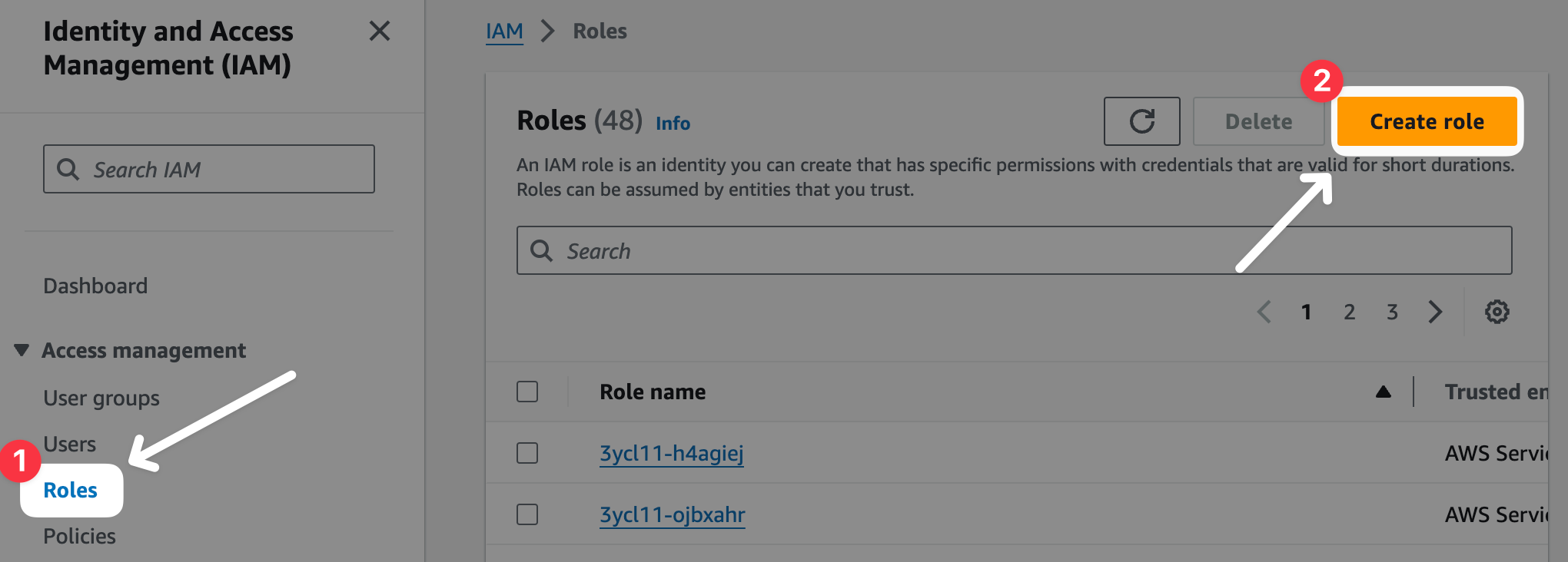 Create IAM role