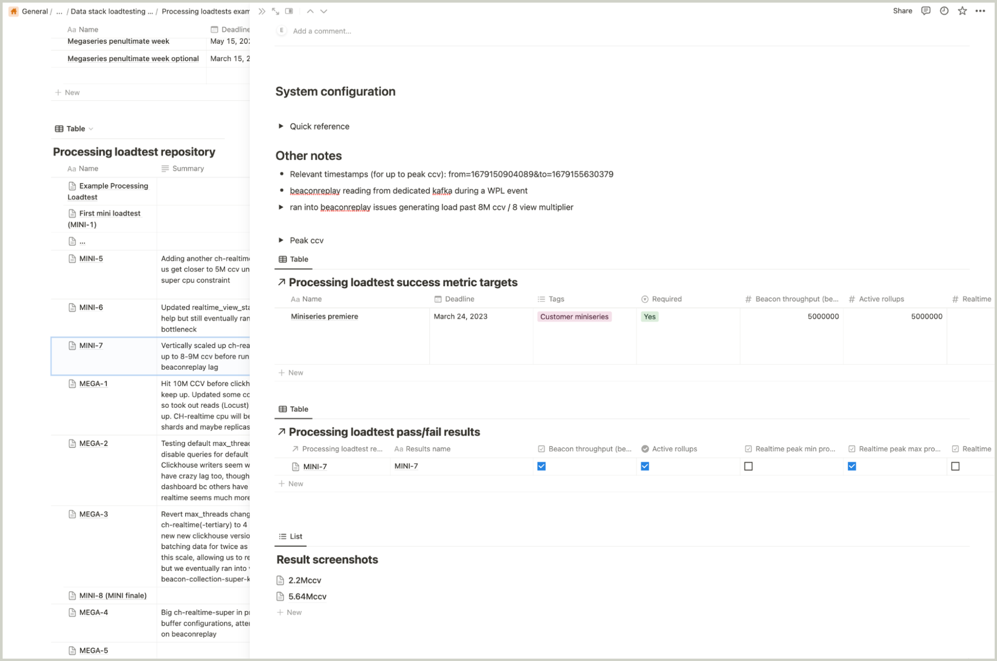 A screenshot of more details about the records within the Notion database