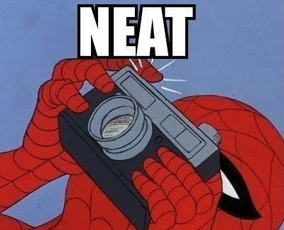 An image that says neat