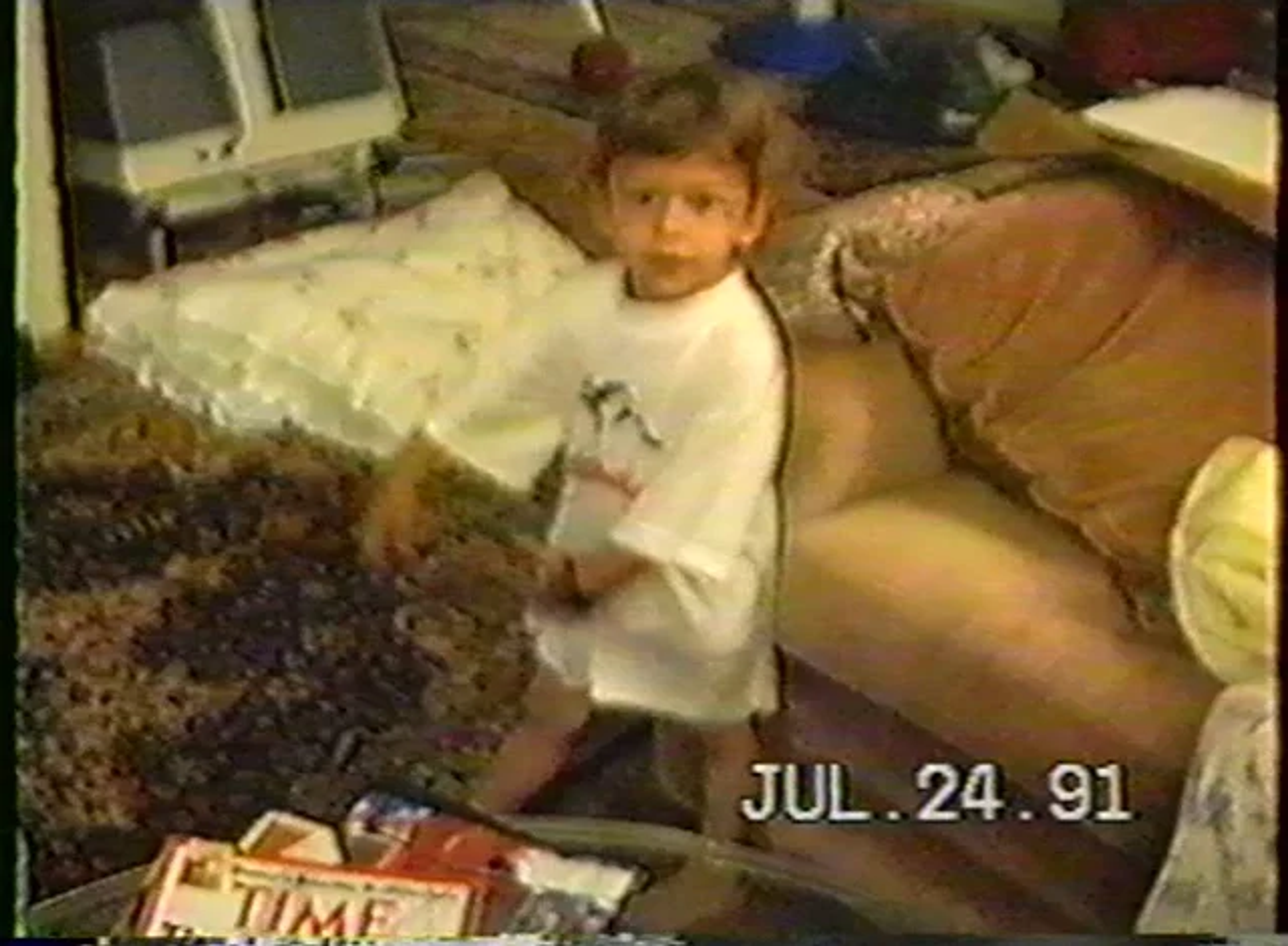 two year old in living room