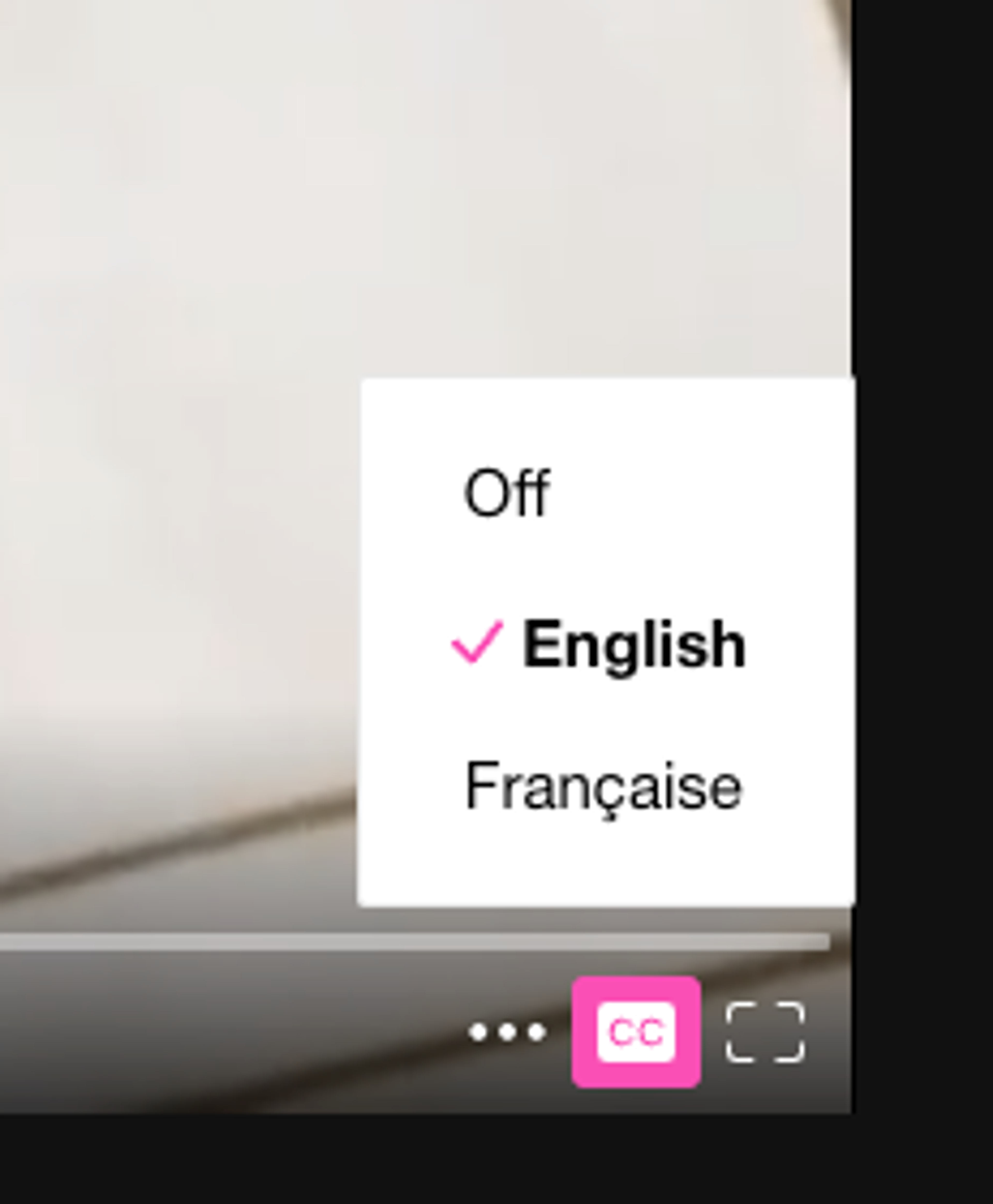 Multiple captions track selector