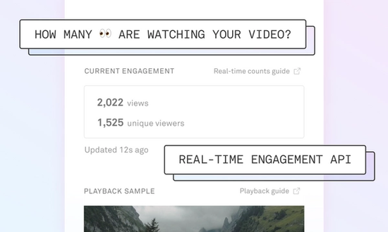 Image of Real Time View and Viewer Counts from Real Time Engagement API.  See how many people are watching your video.  