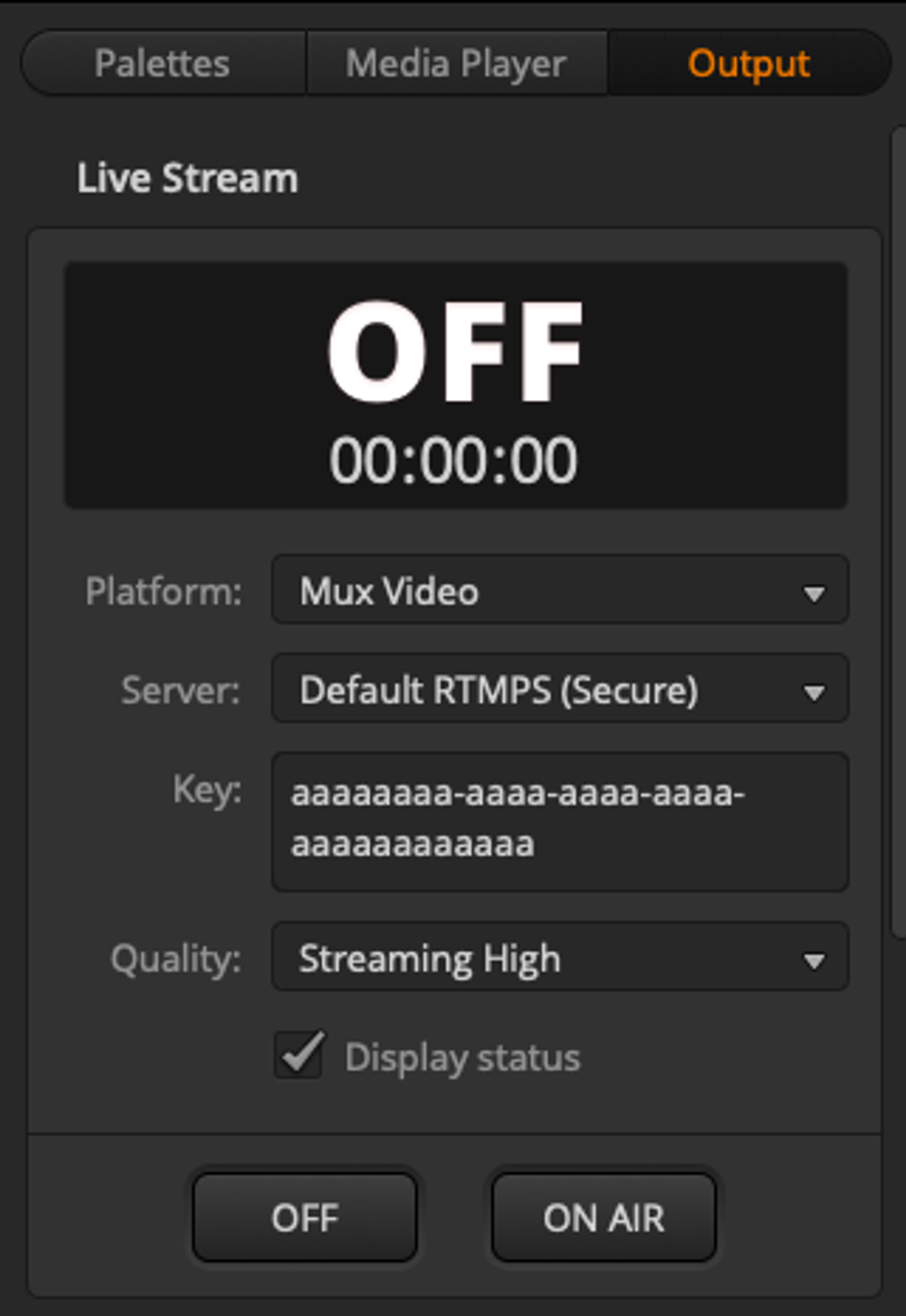 Screenshot of UI