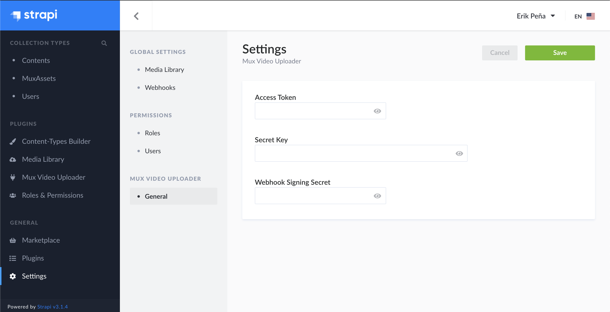 Mux Video Uploader - Settings