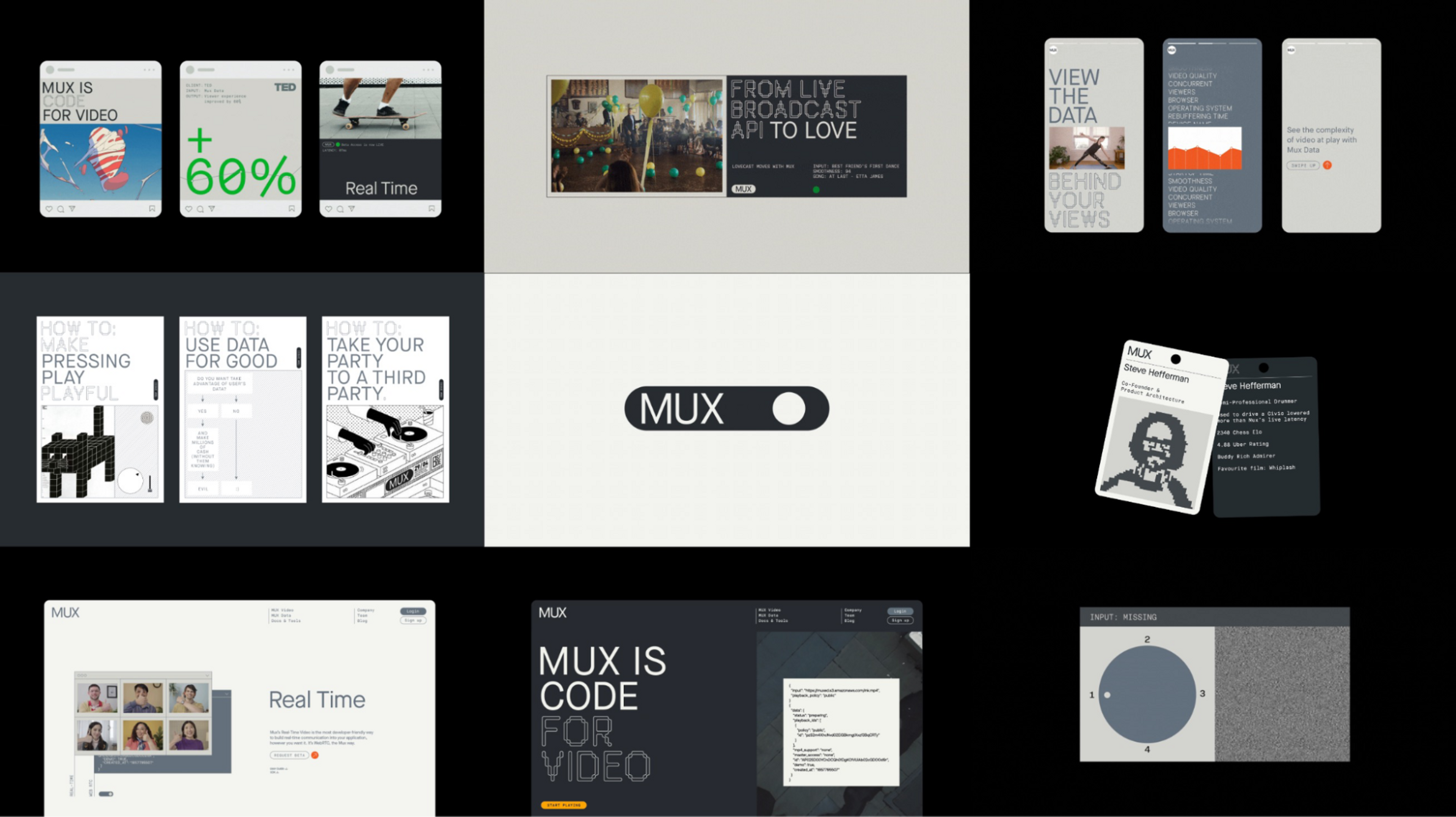 A screenshot of the second branding option delivered to Mux by FTP, a design agency.
