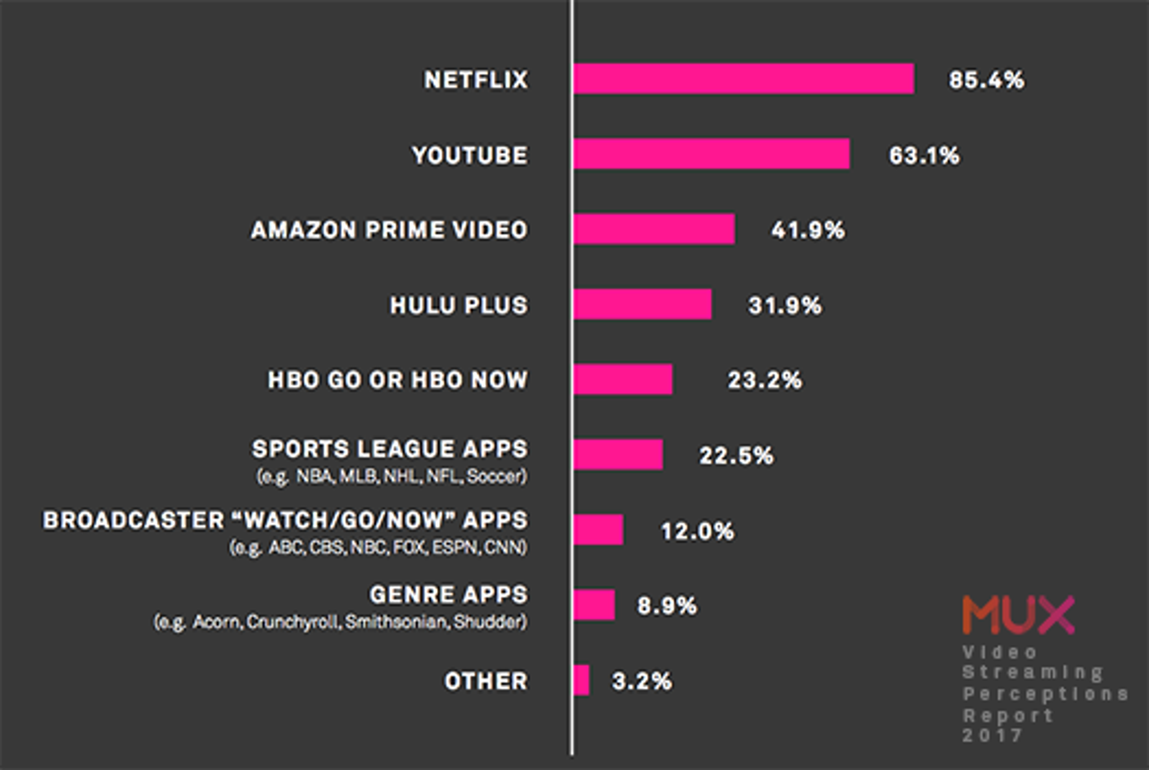 An image that shows streaming services used