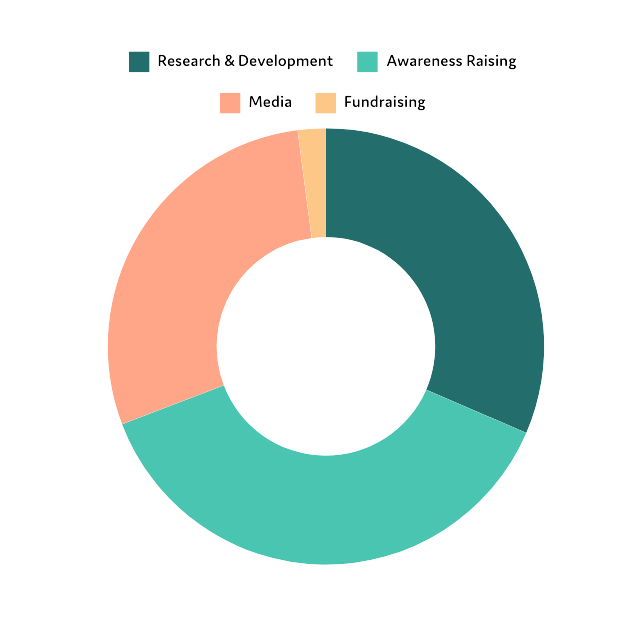 Pie graph of types of community champions activities