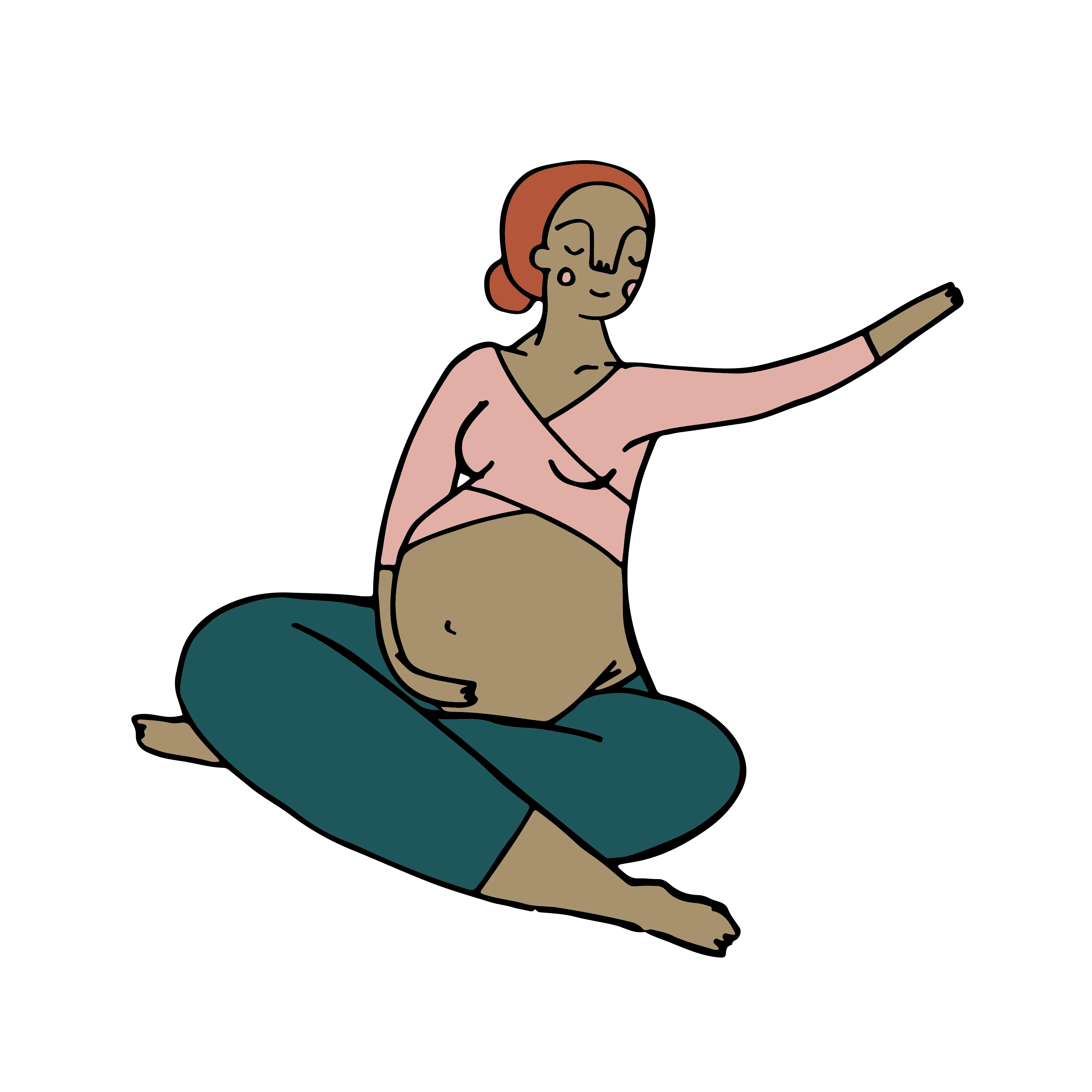 Pregnant mother doing yoga