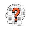 Icon of a question mark in a brain