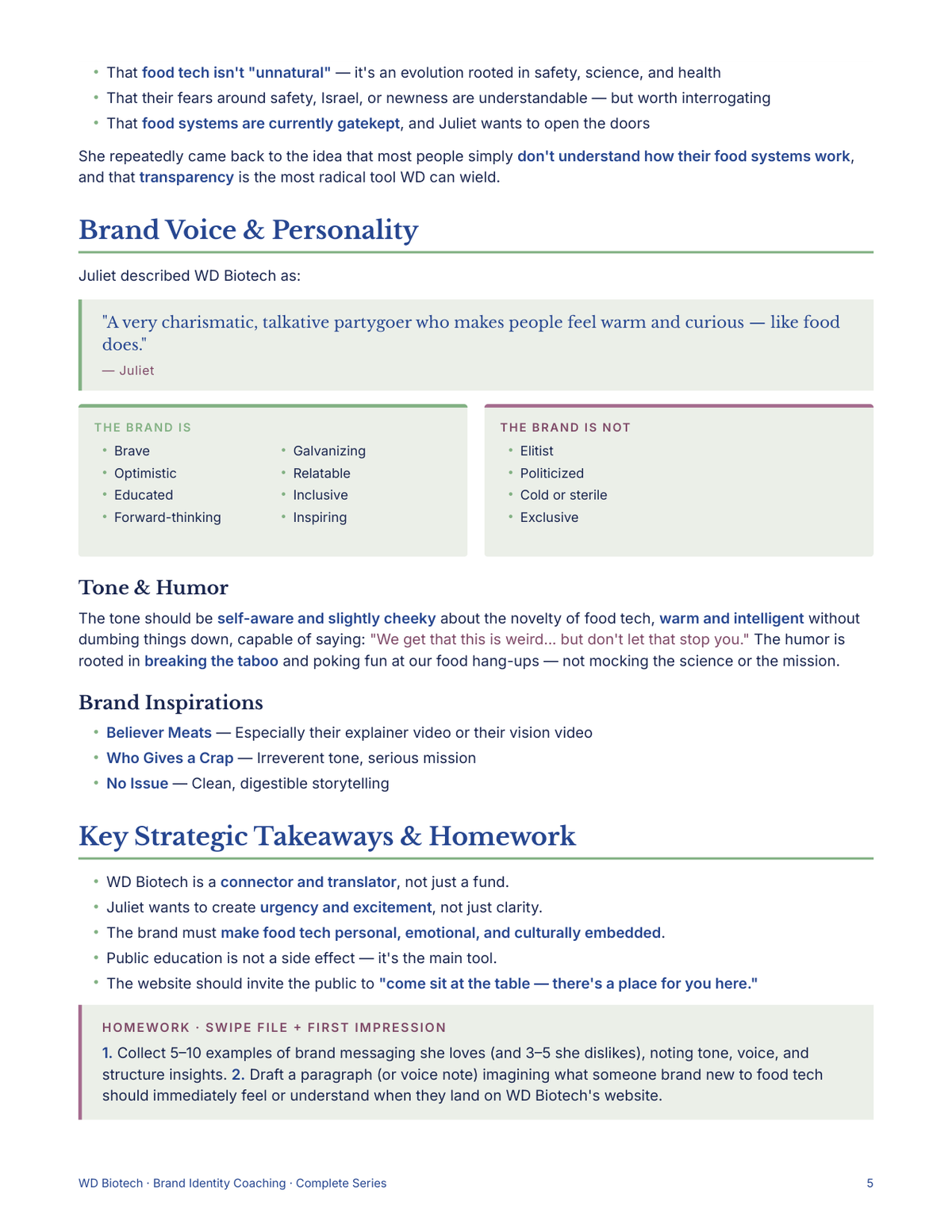 Brand Identity Coaching Report — page 5