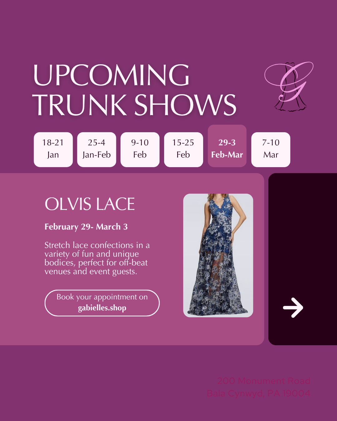Gabrielle — Upcoming Trunk Shows, featured gown (slide 5)