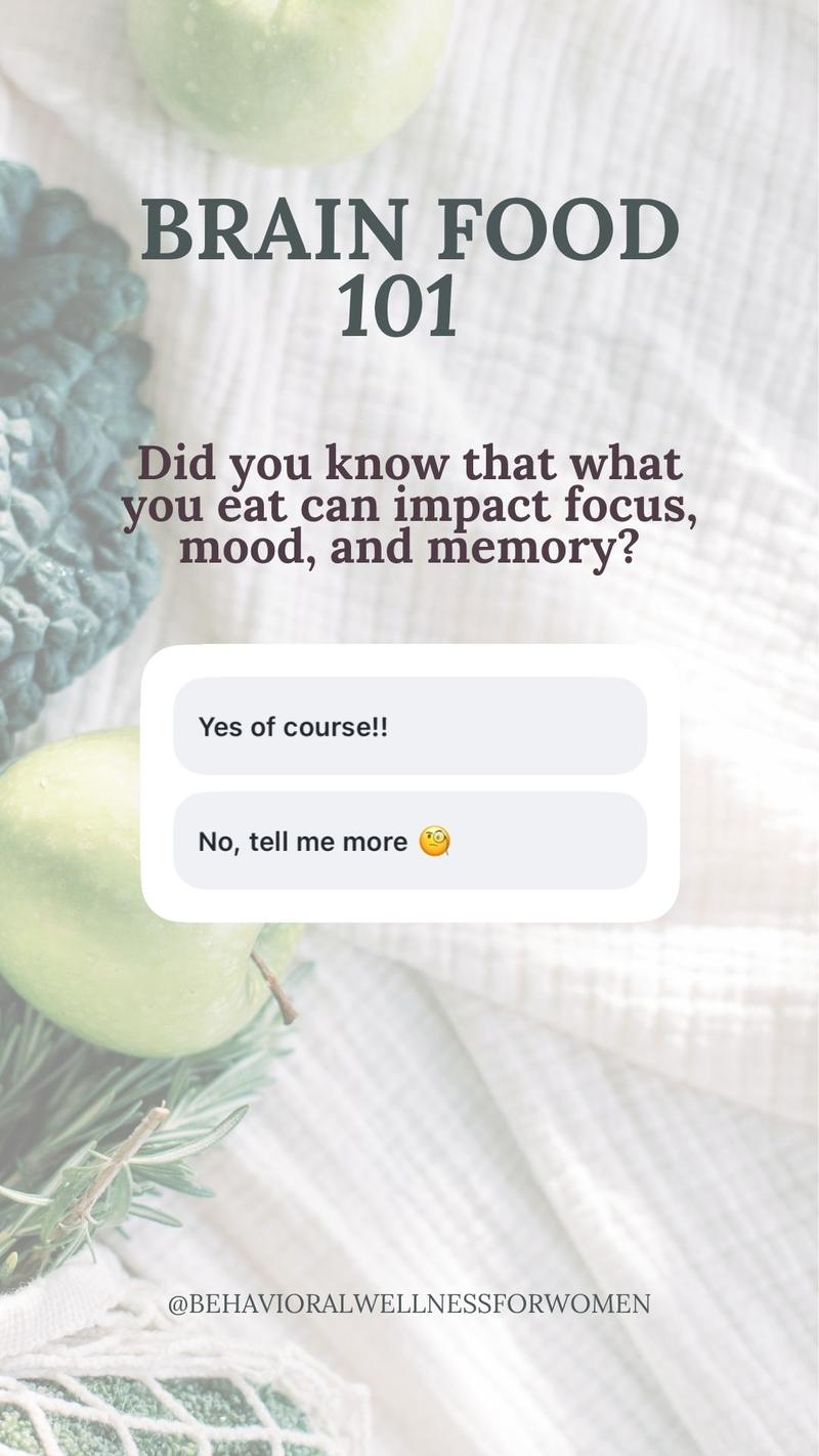 “Brain Food 101” story title slide
