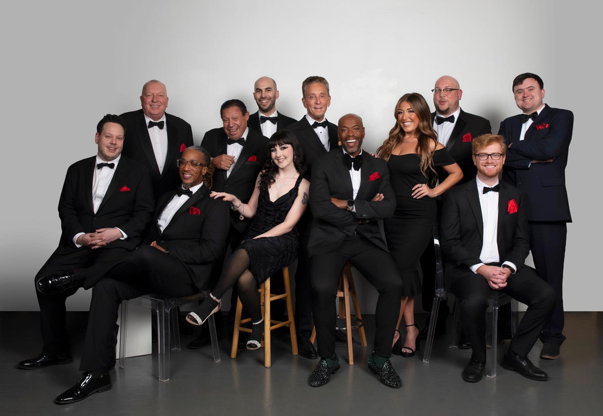 Sid Miller Dance Band — full band group portrait in formal black attire