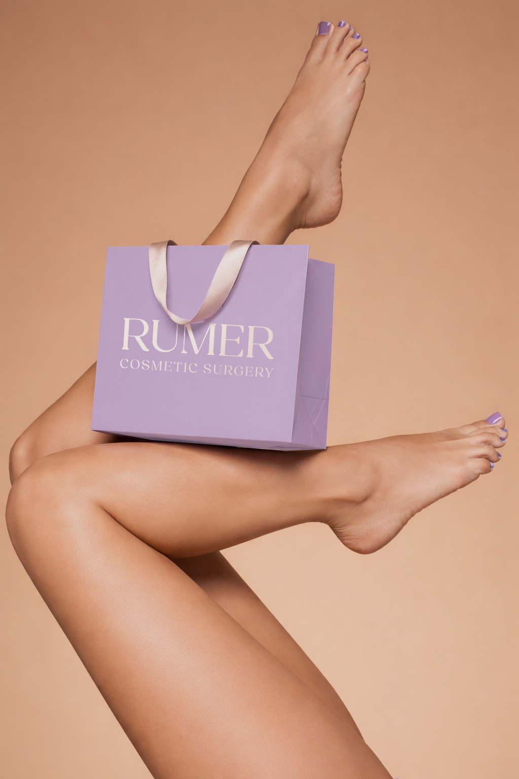 RUMER Cosmetic Surgery branded lilac shopping bag