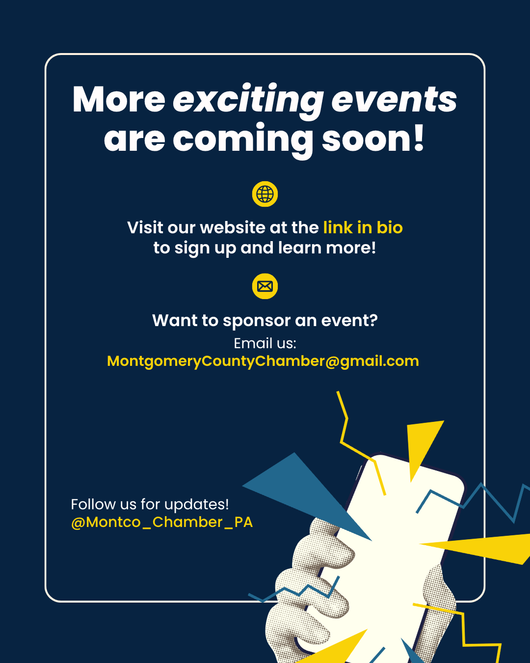 MCCC — “More exciting events” closing slide
