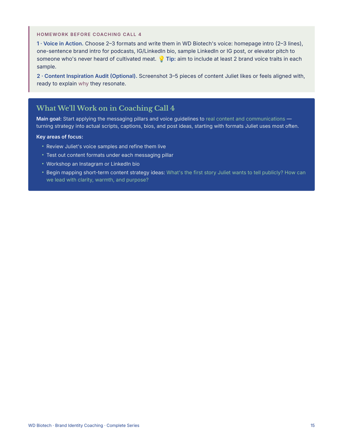 Brand Identity Coaching Report — page 15