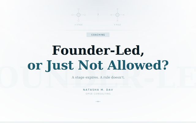Founder-Led, or Just Not Allowed?