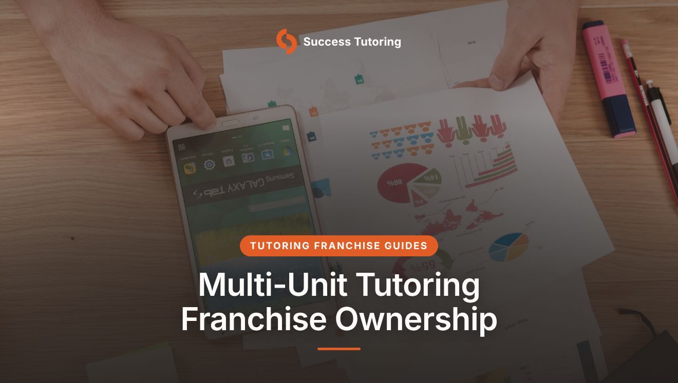 Multi-Unit Tutoring Franchise Ownership: How Partners Scale from One Centre to Many | Financial planning papers and a phone on a desk