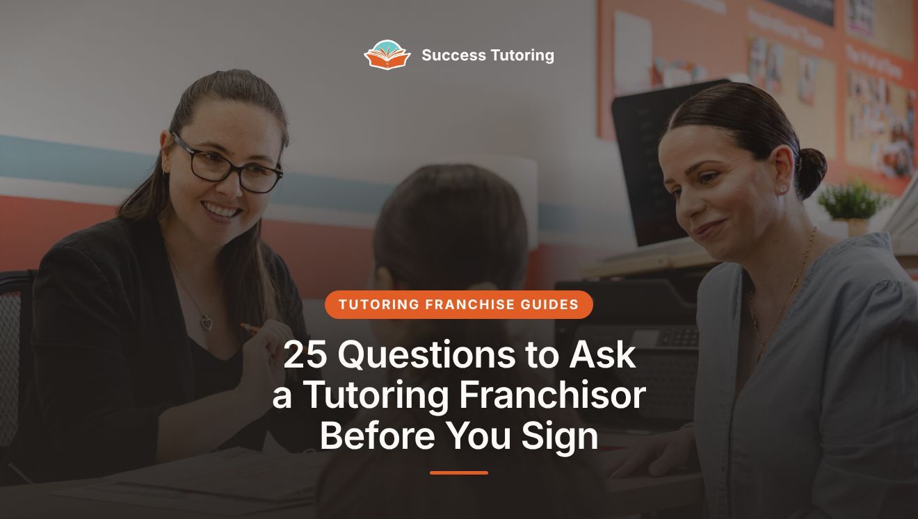 25 Questions to Ask a Tutoring Franchisor Before You Sign | A family meeting the centre director at a Success Tutoring centre
