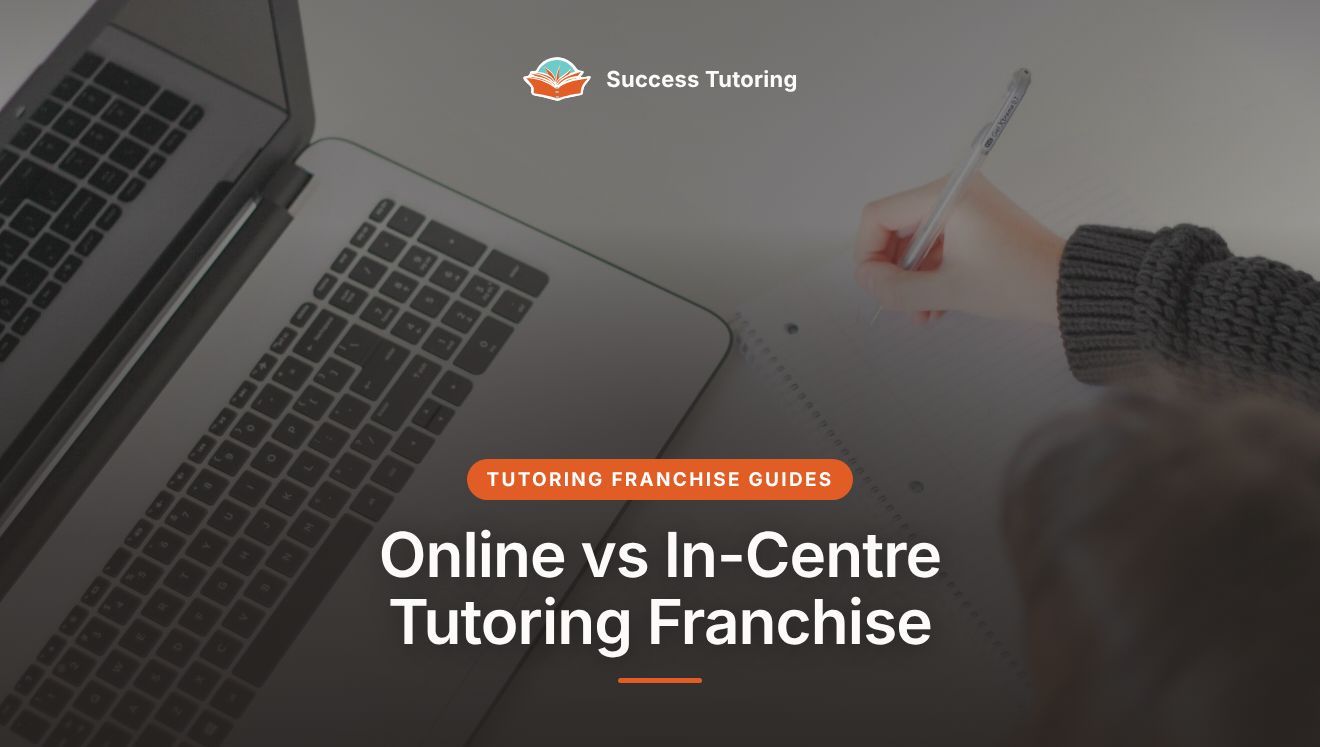 Online vs In-Centre Tutoring Franchise: Which Model Wins in 2026? | A laptop and notebook on a desk