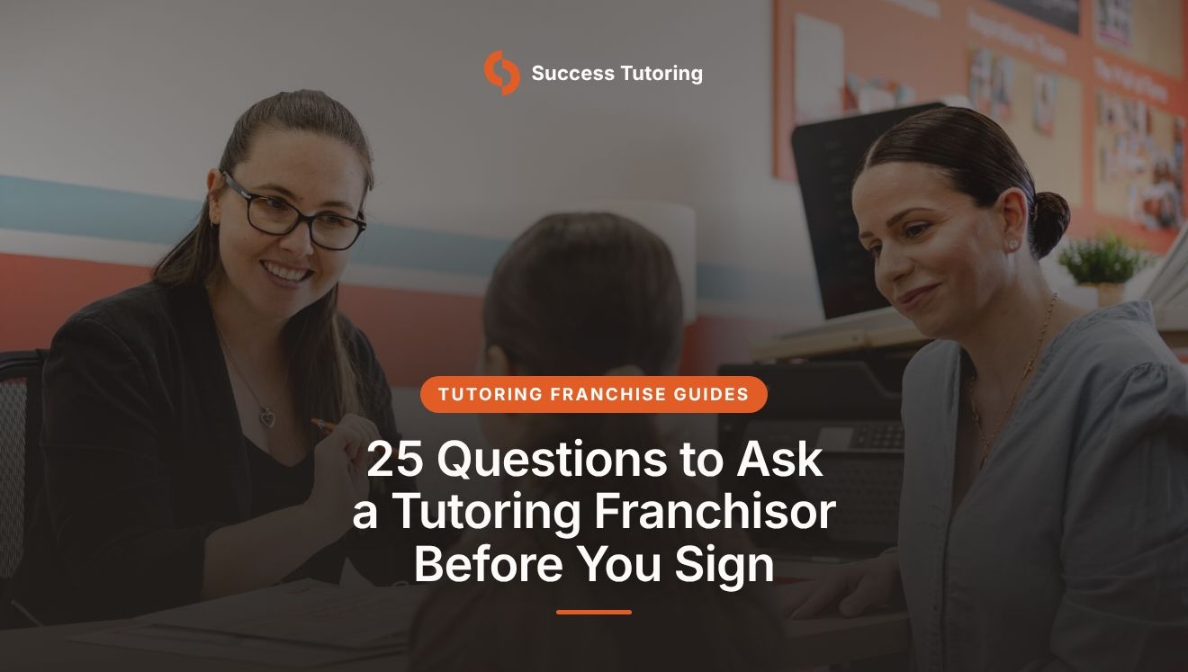 25 Questions to Ask a Tutoring Franchisor Before You Sign | A family meeting the centre director at a Success Tutoring centre