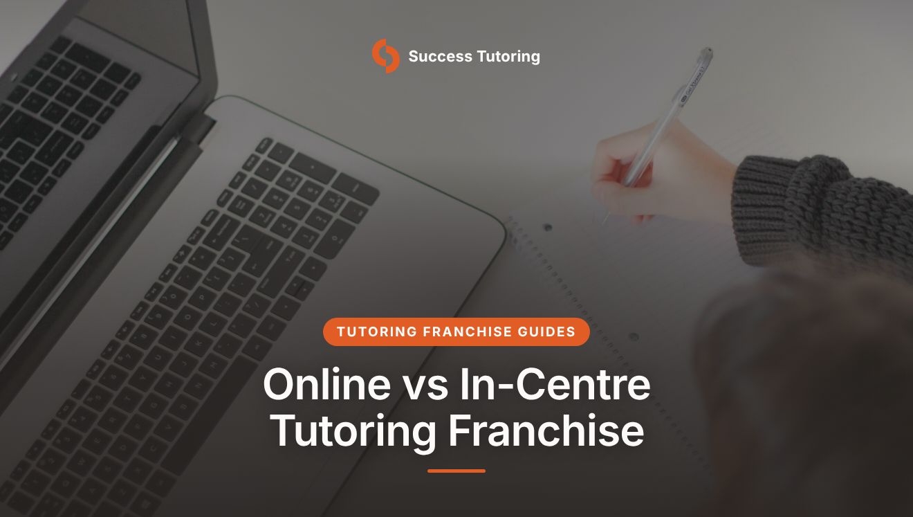 Online vs In-Centre Tutoring Franchise: Which Model Wins in 2026? | A laptop and notebook on a desk