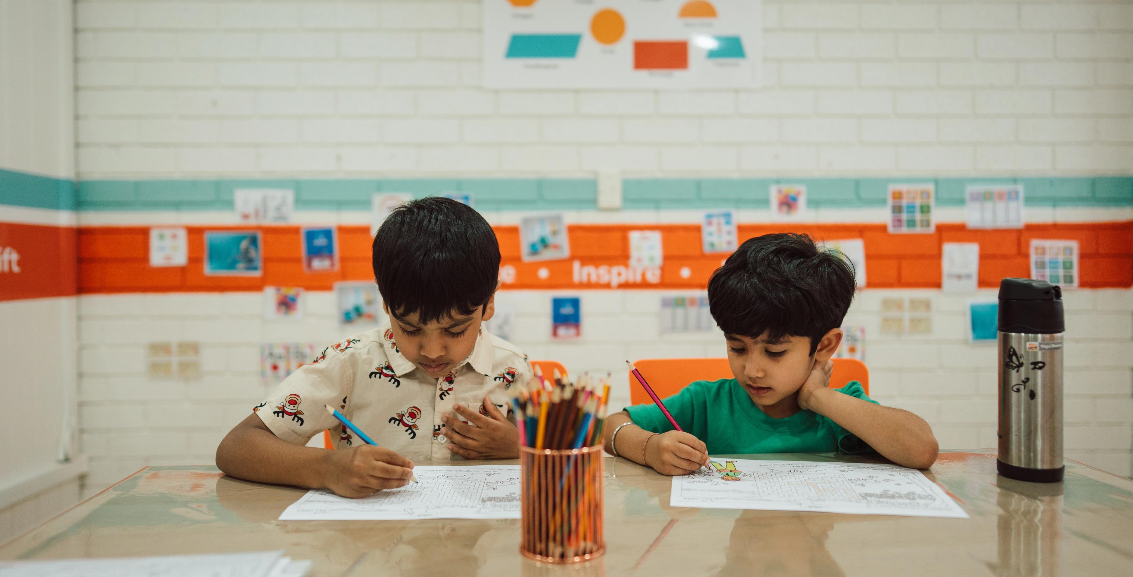 Two students working together at a Success Tutoring center