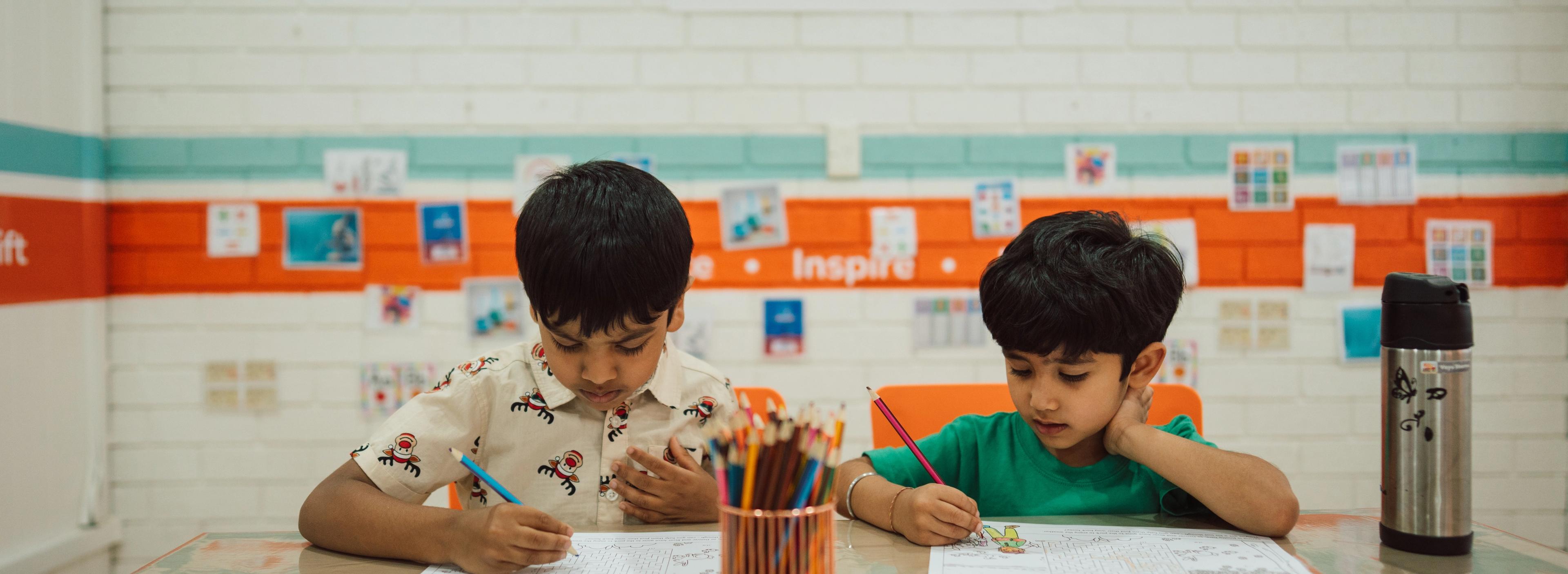 Two students working together at a Success Tutoring centre
