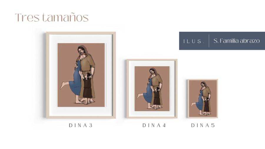 Ilustración de la Sagrada Familia disponible en tres tamaños