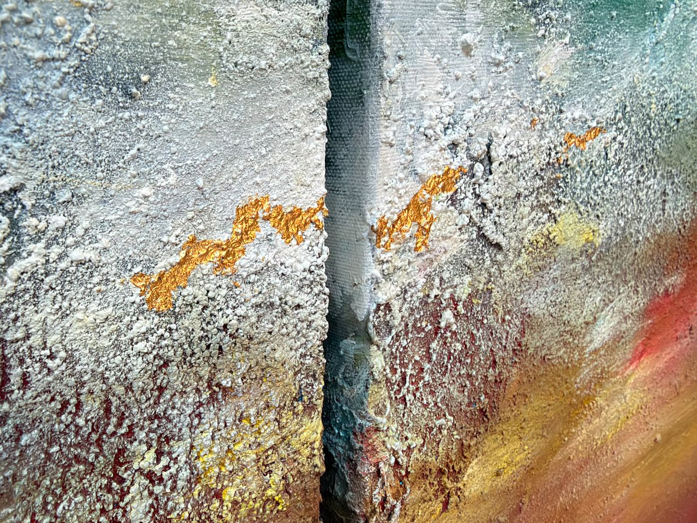 detalle de texturas en el lienzo