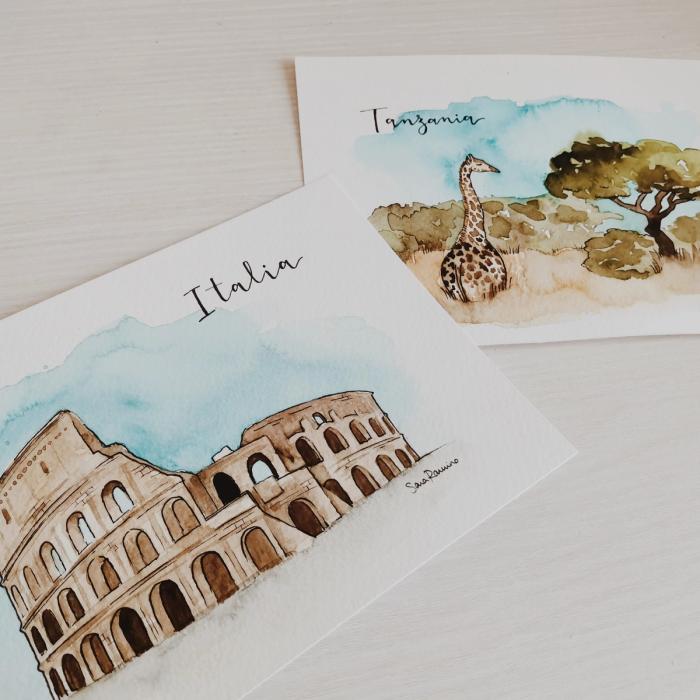 Acuarelas de Italia y Tanzania
