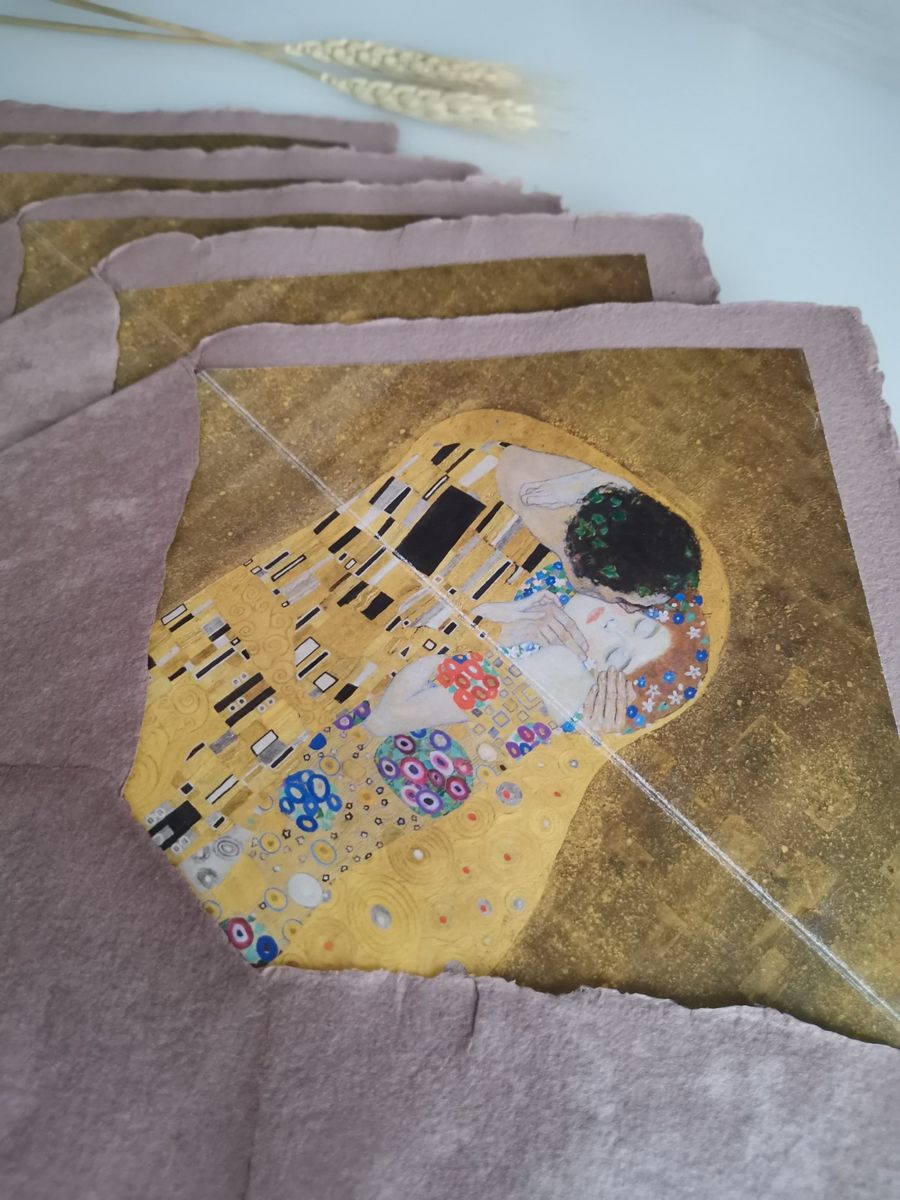 Forros de sobre con El Beso de Klimt