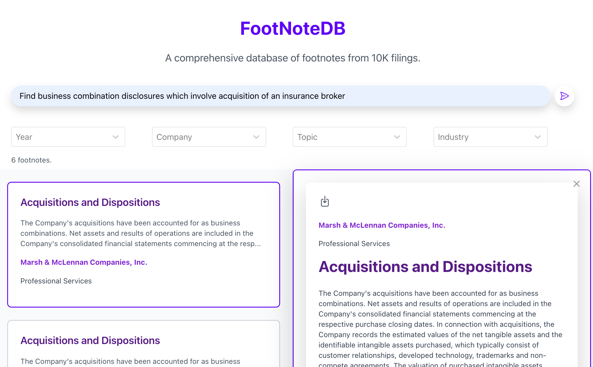 FootnoteDB Search Results