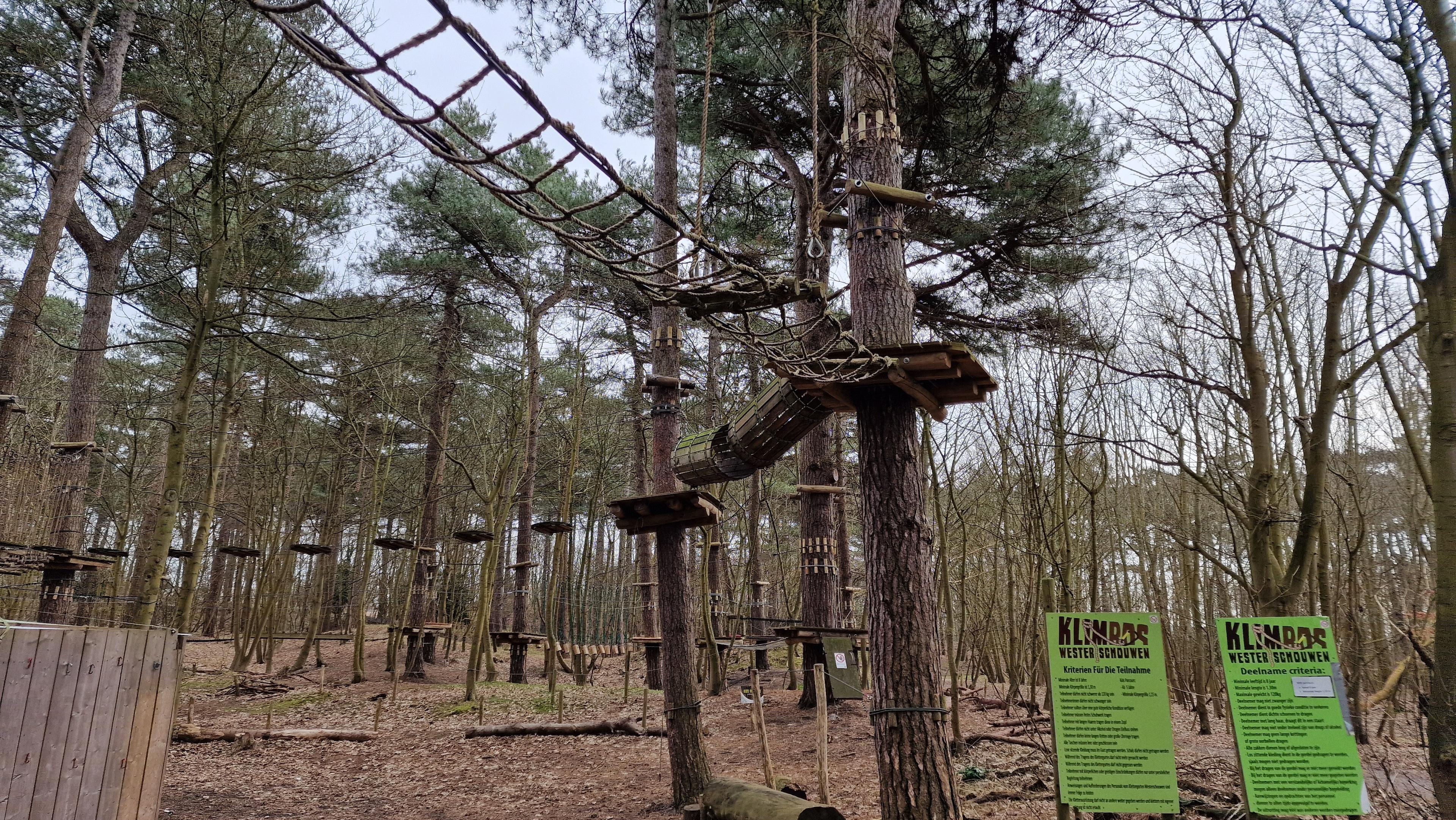 Climbing area and information board