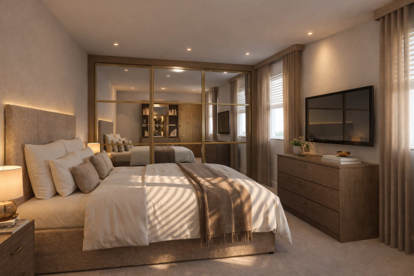 Design render of fitted furniture