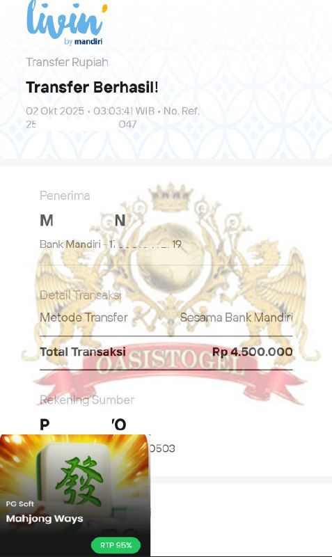 BUKTI JACKPOT OASISTOGEL
