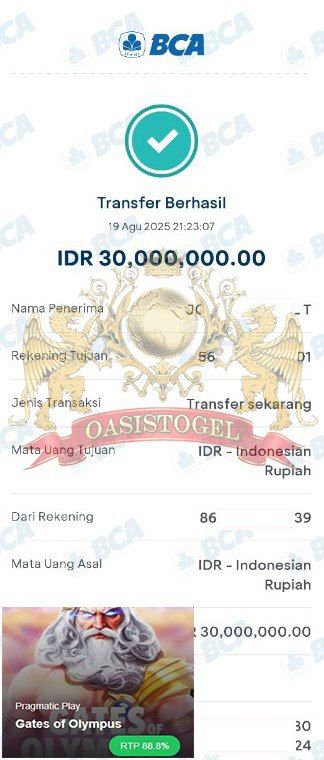 BUKTI JACKPOT OASISTOGEL