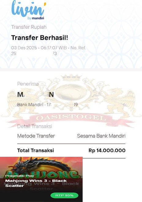 BUKTI JACKPOT OASISTOGEL