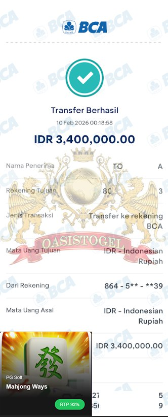 BUKTI JACKPOT OASISTOGEL