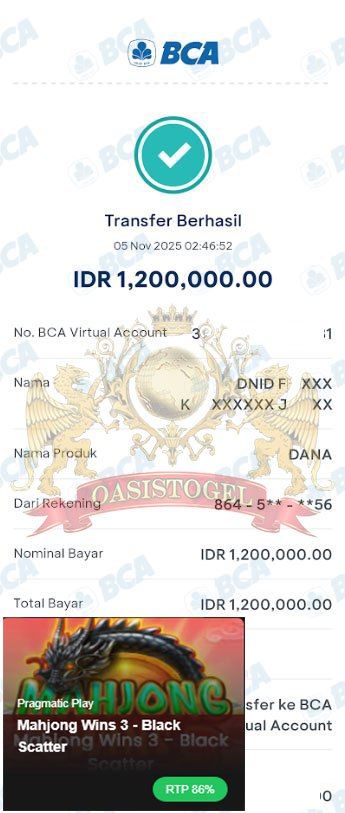 BUKTI JACKPOT OASISTOGEL