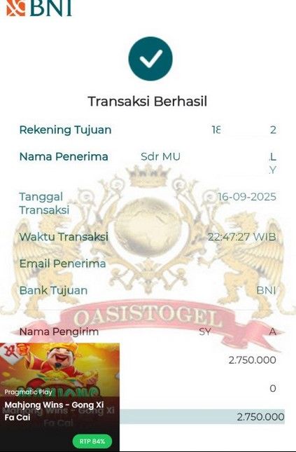 BUKTI JACKPOT OASISTOGEL
