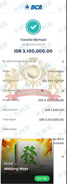BUKTI JACKPOT OASISTOGEL