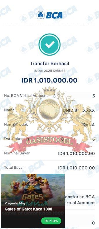 BUKTI JACKPOT OASISTOGEL