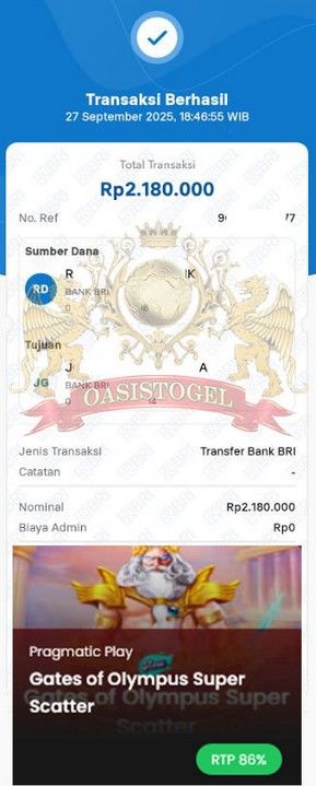 BUKTI JACKPOT OASISTOGEL