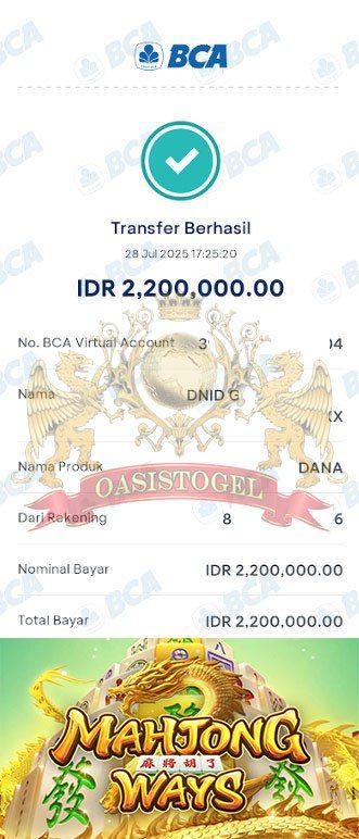 BUKTI JACKPOT OASISTOGEL