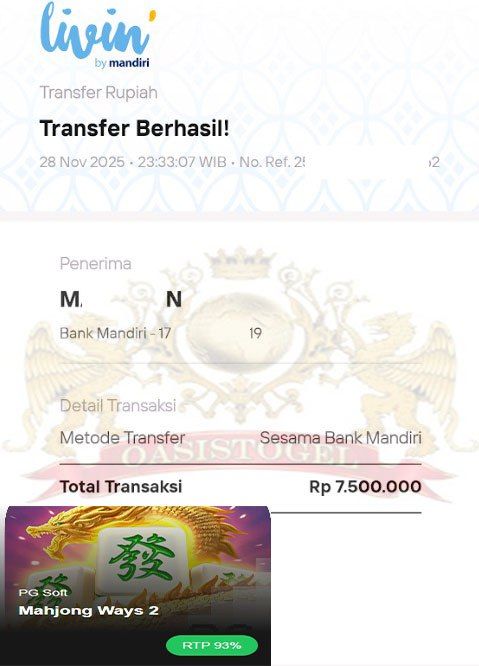 BUKTI JACKPOT OASISTOGEL