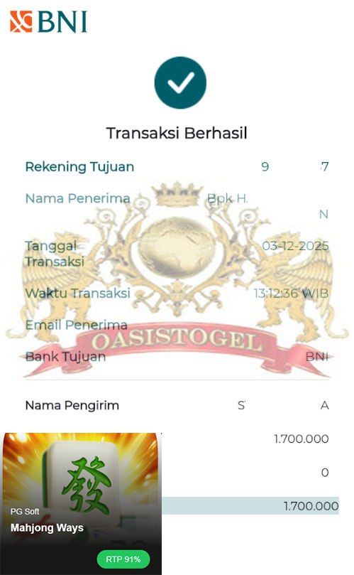 BUKTI JACKPOT OASISTOGEL